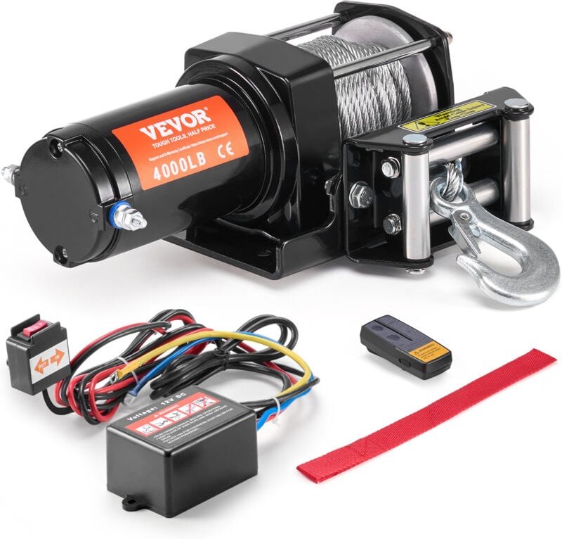 Thumbnail - Elektrische Seilwinde, 4000 lb Seilzugkapazität, 12 v dc ATV/UTV-Winde mit Φ3/16 Zoll x 39 Fuß 7-Strang-Stahlkabel-Rolle...