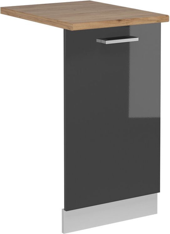 Thumbnail - Vicco - Geschirrspülblende R-Line, Anthrazit Hochglanz, 45 cm , ap Eiche