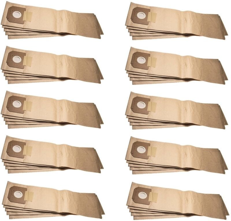50x Staubsaugerbeutel kompatibel mit Kärcher nt 611 Eco tea Staubsauger - Papier, 75,5cm x 20cm, braun - Vhbw