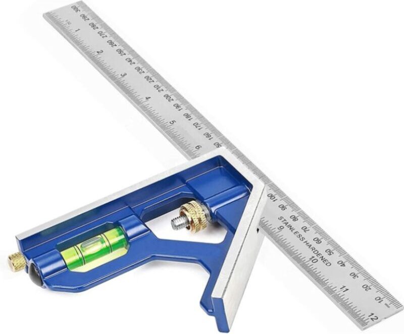 Thumbnail - Kombinationswinkellineal, 300 mm Edelstahl-Kombinationswinkel, Kombinationswinkel mit Wasserwaage und praktischem Lineal...