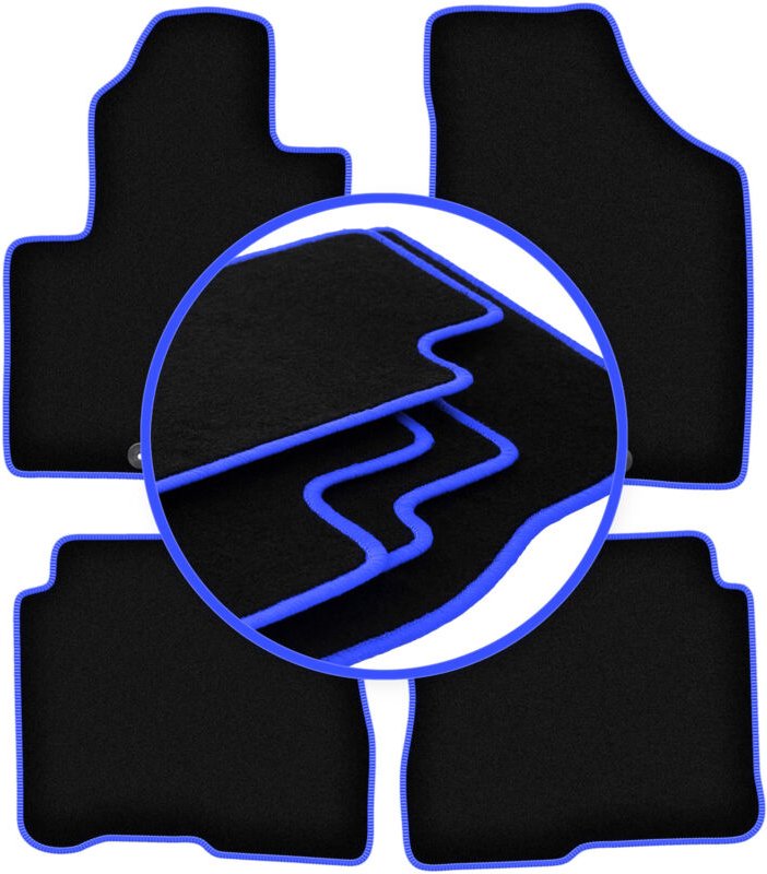 CARLUX-BLUE Autofußmatten für: Hyundai SantaFe II SUV (2006-2012)