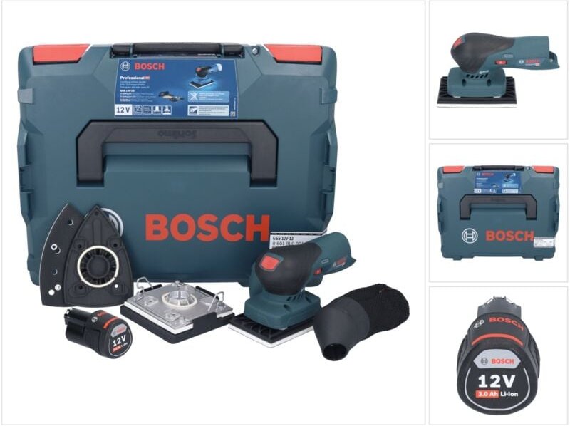 Bosch gss 12V-13 Professional Akku Schwingschleifer 12 v + 1x Akku 3,0 Ah + l-boxx - ohne Ladegerät