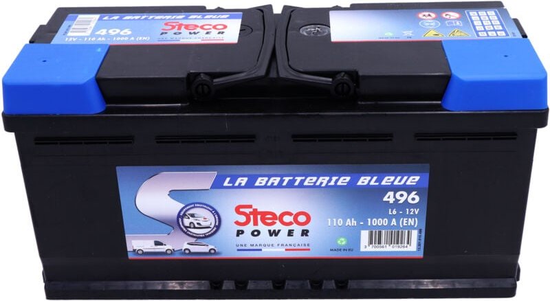 Batterie 12V 110Ah 1000A 393x175x190 mm stecopower - 496