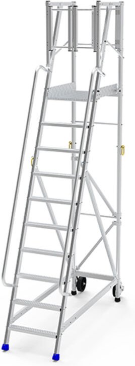 Escabeau 9 marches - Portillon frontale - Hauteur max. travail 4.25m - ER9SF-2P