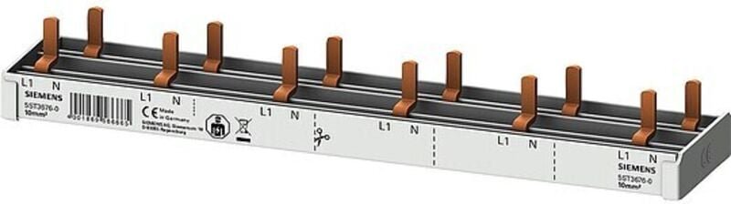 Thumbnail - Stiftsammelschiene, 10 mm² 1p/N für 6x AFDD + 6x 1p FI/LS Siemens 5ST3676-0 (12TE)