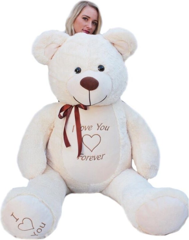 Großer Teddybär - Ich liebe dich - Weich - Creme