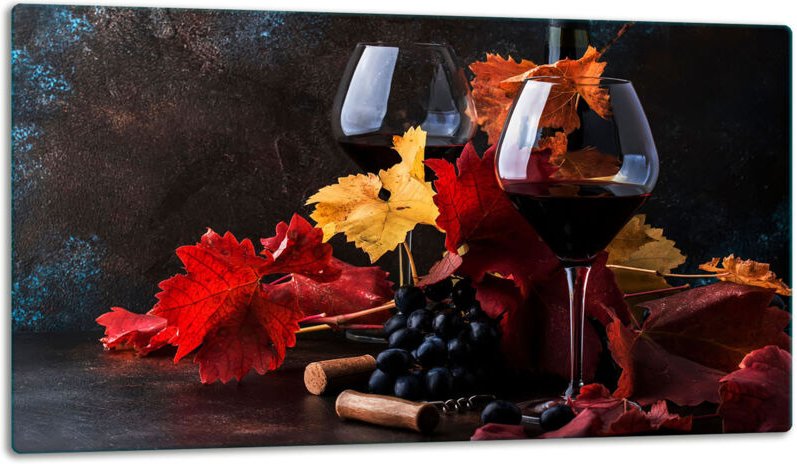 Glasschild Schneidebrett 52x30 Wein