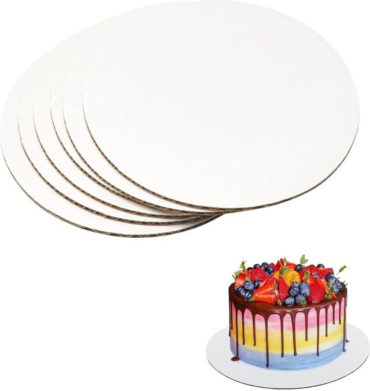 Bluedeer - Tortenunterlage Rund 30cm, 5 Stück Cake Board Weiß, Premium Tortenplatte Pappe für Kuchen und Torten