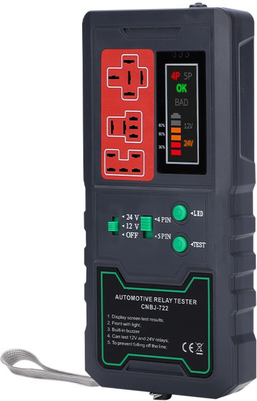 Kfz-Relaistester, 100 V bis 240 V US-Stecker, 125 V 250 V EU-Konvertierungsstecker, für die Wartung von Autos und Motorr...