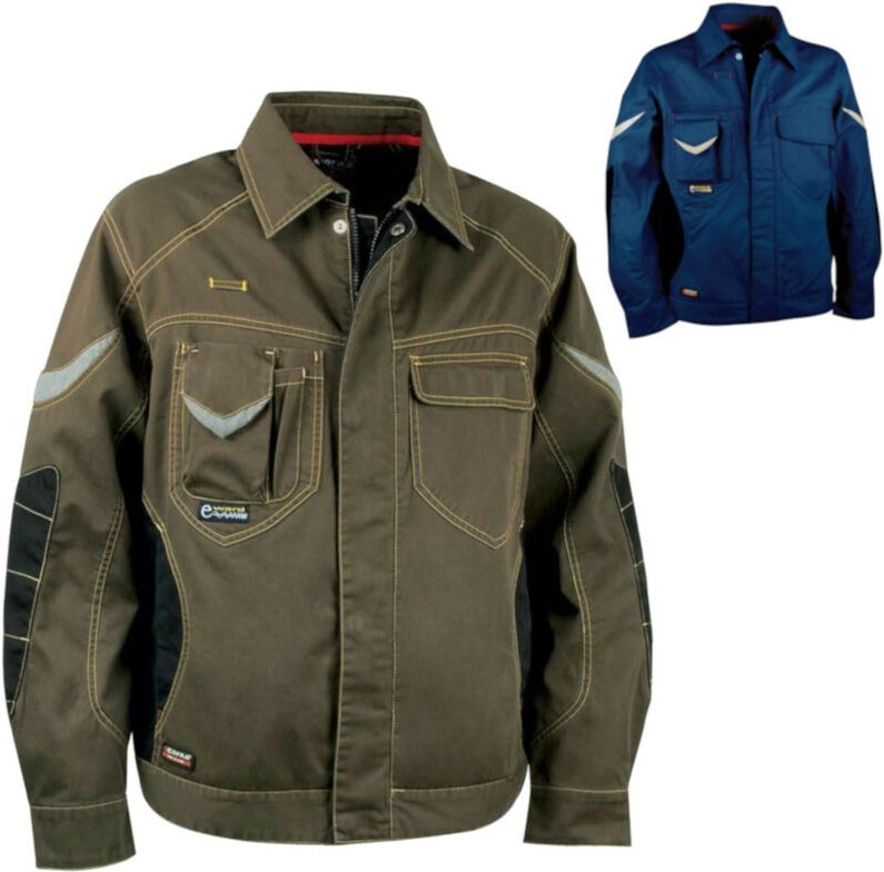 Cofra Arbeitsjacke mit vielen Taschen und Reflektionsstreifen marineblau 58