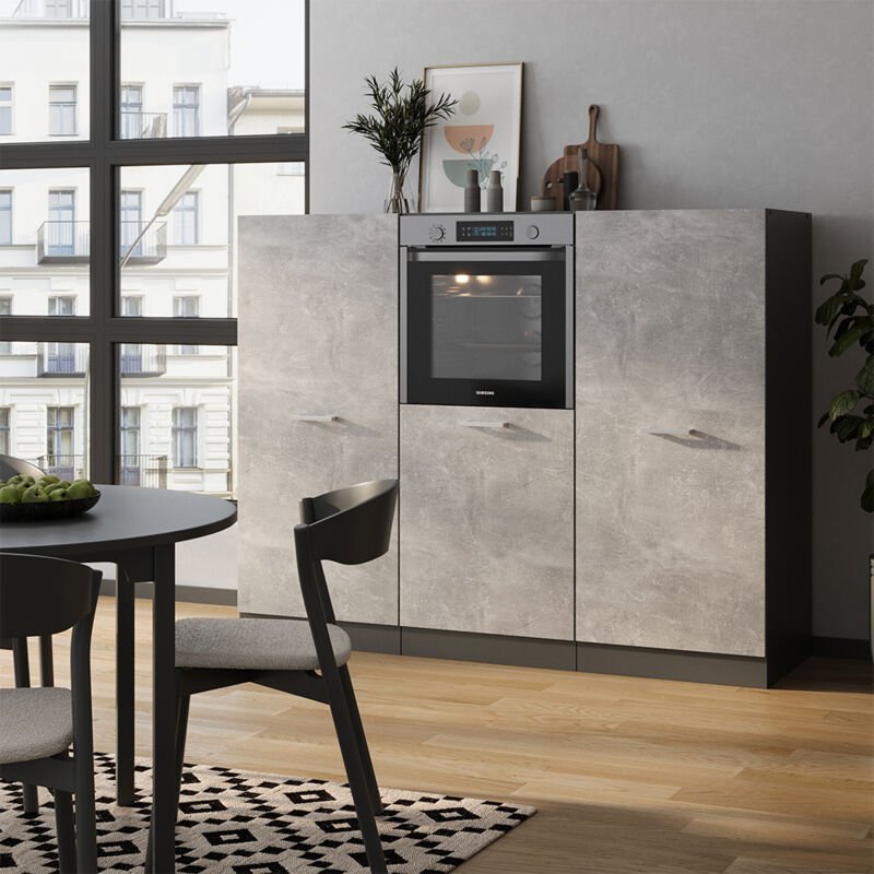 Vicco - Küchenblock R-Line, Beton/Anthrazit, 180 cm ohne Arbeitsplatte