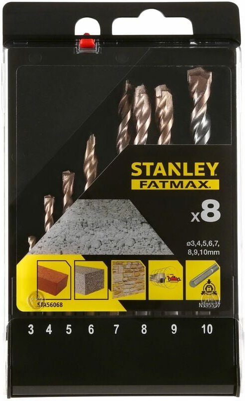 Stanley Black&decker - Kassette mit 8 Steinbohrern mit 3-seitigem Schaft stanley STA56068-QZ