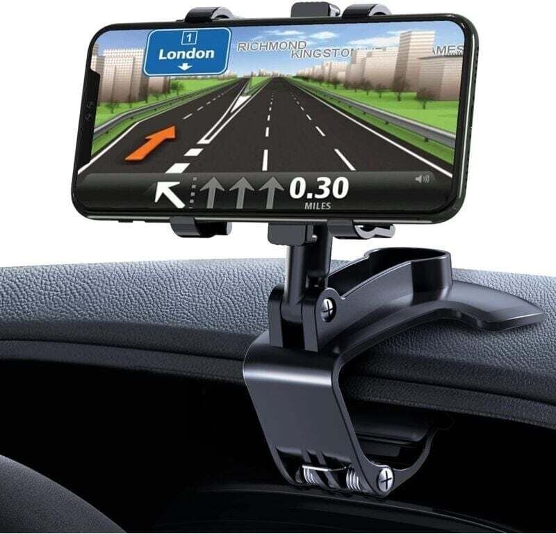 Autotelefonhalterung, 360-Grad-Drehung, für das Armaturenbrett, kompatibel mit gps und 4,0-7,0-Zoll-Handys. Schwarz - Ym...