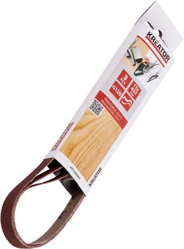 3er-Pack Schleifbänder - Körnung 120 - 13 x 457 mm Kreator