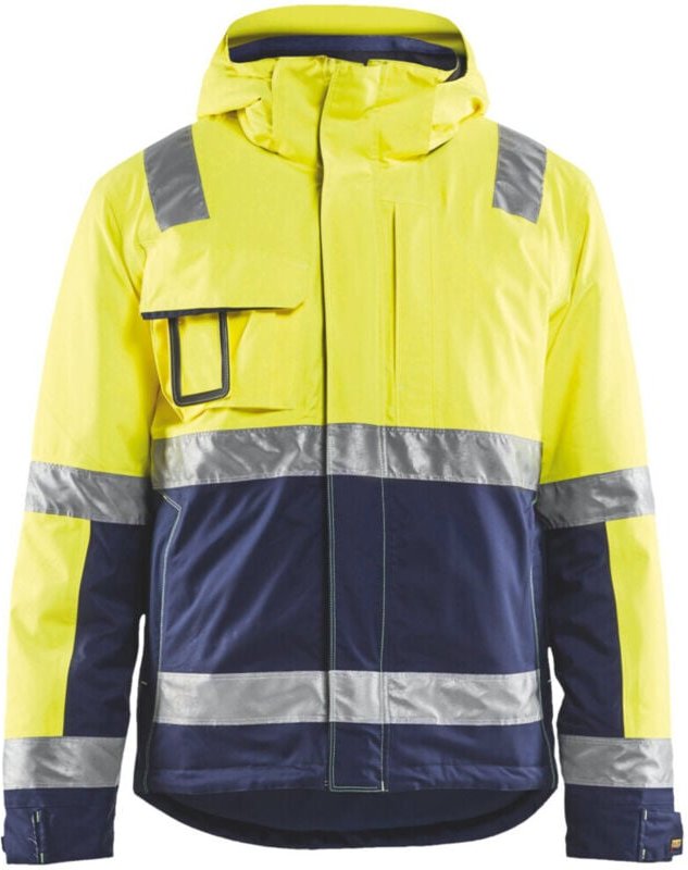 Thumbnail - Blakläder Warnschutz Winterjacke, gelb / marineblau, Unisex-Größe: 2XL
