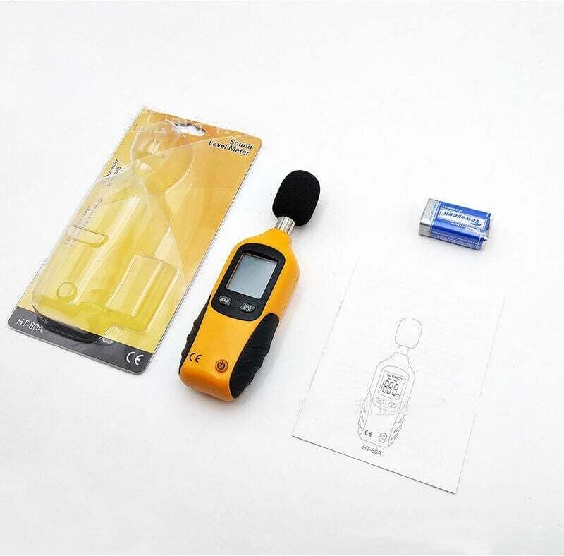 Schallpegelmesser 30-130 dBA, professionelles Dezibelmessgerät mit hintergrundbeleuchtetem Display