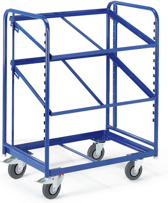 Rollcart Eurokastenwagen mit 2 offenen neigbaren Ladeflächen 820x620mm