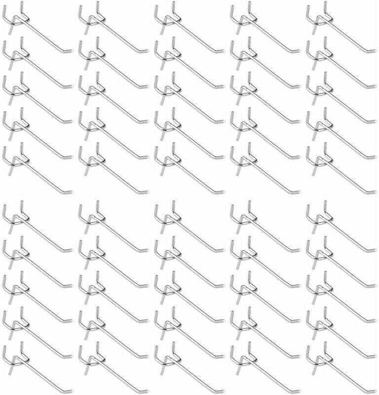 50 Stück Pegboard-Haken, Wandregalhaken für Display-Pegboard-Garage-Store-Werkzeuge-Aufbewahrungsaufhänger-Wandregalhake...