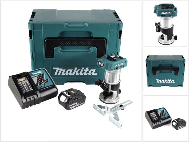 Drt 50 RM1J Akku Multifunktionsfräse brushless 18V + 1x Akku 4,0 Ah + Schnellladegerät im Makpac 3 - Makita