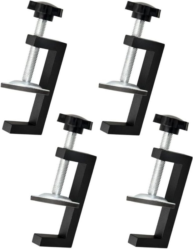 4-teiliges Klemmenset, Klemmbereich 10–57 mm, verstellbare G-Klemme, Befestigungsclip für Tischklemmen, Zubehörwerkzeuge...