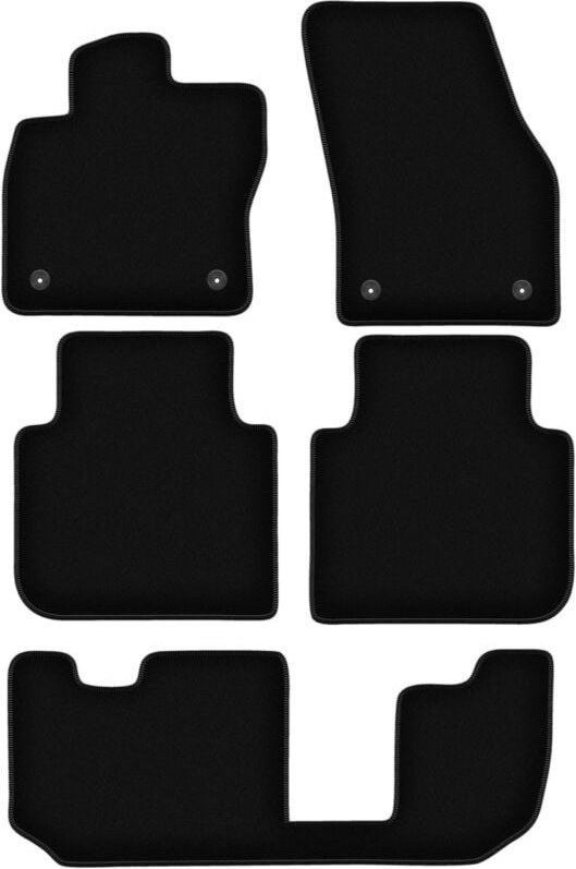 BASIC schwarze Veloursmatten für: Volkswagen Tiguan Allspace 7-Sitzer (2017-)