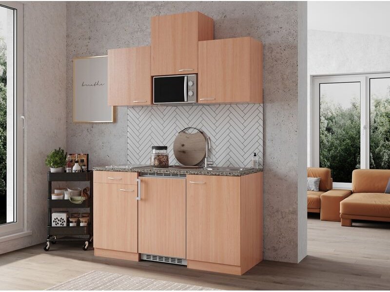 Thumbnail - Küche Miniküche Singleküche Küchenzeile Küchenblock Buche Gerda 150 cm Respekta