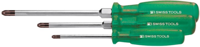 Pb Swiss Tools - Pozidriv-Schraubendreher-Satz, mit 'Multicraft'-Kraftheft, 3-teilig