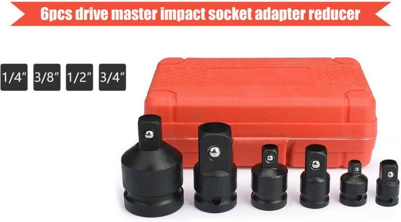 L&h-cfcahl - 6er-Set Steckschlüsseladapter, Reduzierstücke für 1/4', 3/8', 1/2' und 3/4' Steckschlüssel-Konverter, Steck...