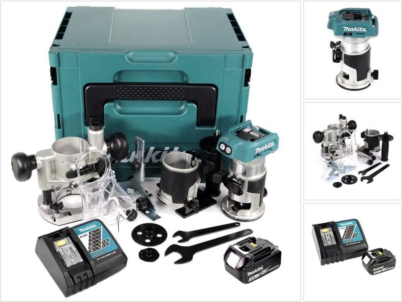 Thumbnail - Makita DRT 50 RF1J X2 18 V Li-Ion Akku Brushless Multifunktionsfräse im Makpac inkl. Fräsmodule + 1x 3,0 Akku + Ladegerä...