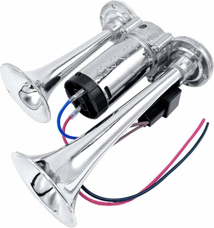 600 dB Doppeltrompeten, super lautes Drucklufthorn-Set mit Kompressor, universell für 12 V Autos, Motorräder, LKWs, Züge...