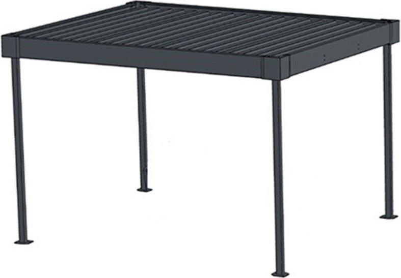 Fahrradunterstand - Startmodul - Offene Struktur + 3 Anlehnbügel - Lxhxp: 36500x2530x2650mm - CP/GM/SB/D