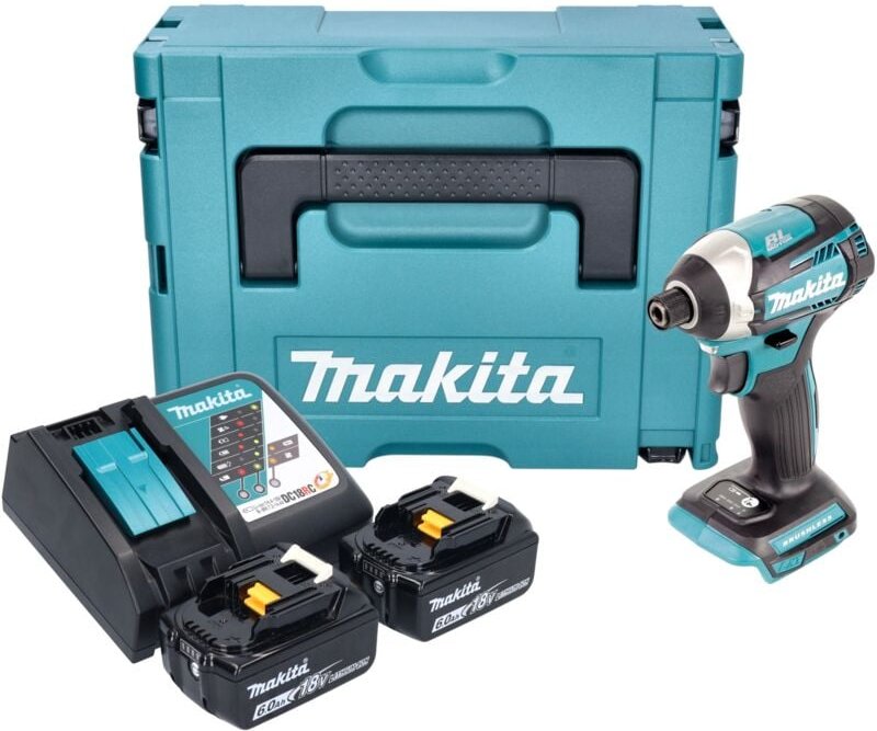 Thumbnail - Dtd 154 rgj Akku Schlagschrauber 18 v 175 Nm 1/4' Brushless + 2x Akku 6,0 Ah + Ladegerät + Makpac - Makita