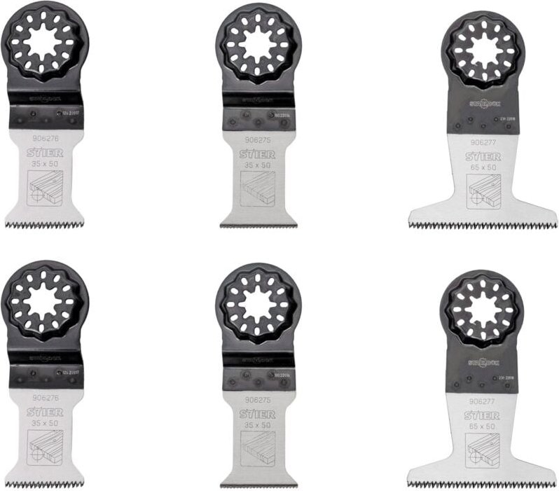 Starlock Multitool Sägeblätter Holz 6-tlg Set Sägeblätter für Holz Tauchsägeblatt Endurance-Sägeblatt Bi-Metall mit gesc...