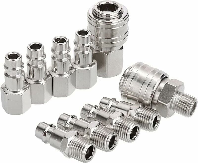 Thumbnail - Kompressor-Anschlüsse, 1/4 Zoll BSP, pneumatischer Schnellanschluss, Luft-Pneumatik-Kupplungssatz, Kompressor-Luft-Zubeh...