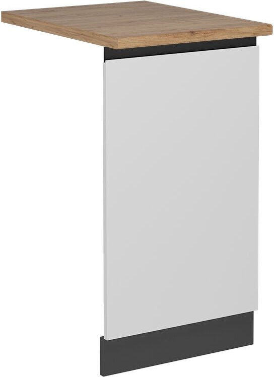 Vicco - Geschirrspülblende R-Line, Weiß, 45 cm , ap Eiche