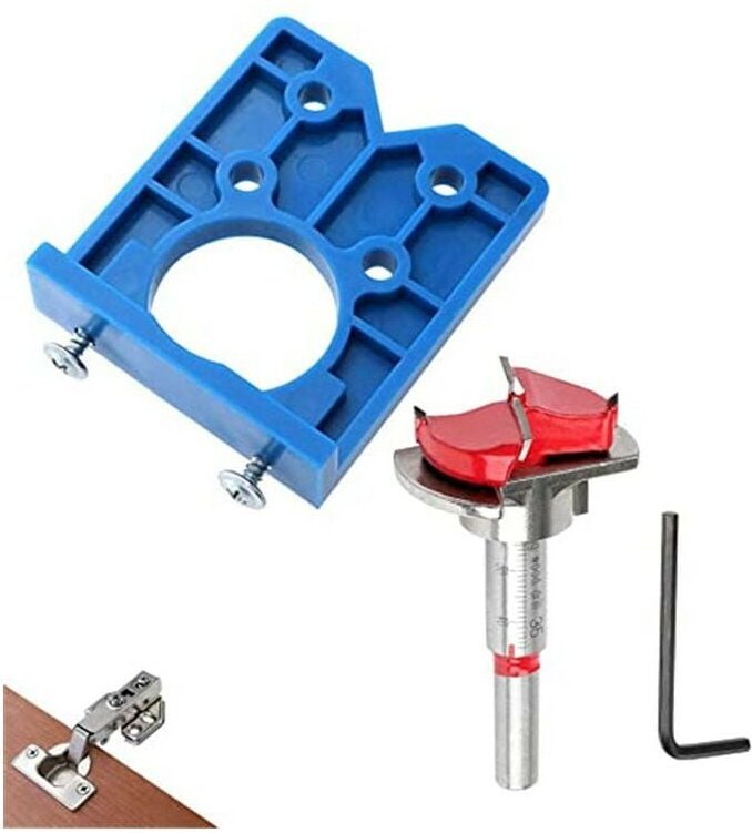 Thumbnail - Scharnierlehren-Bohrer-Sets, 35 mm Lochsucher-Bits, verstellbare Positionierungsbohrer, Senker für die Installation von ...