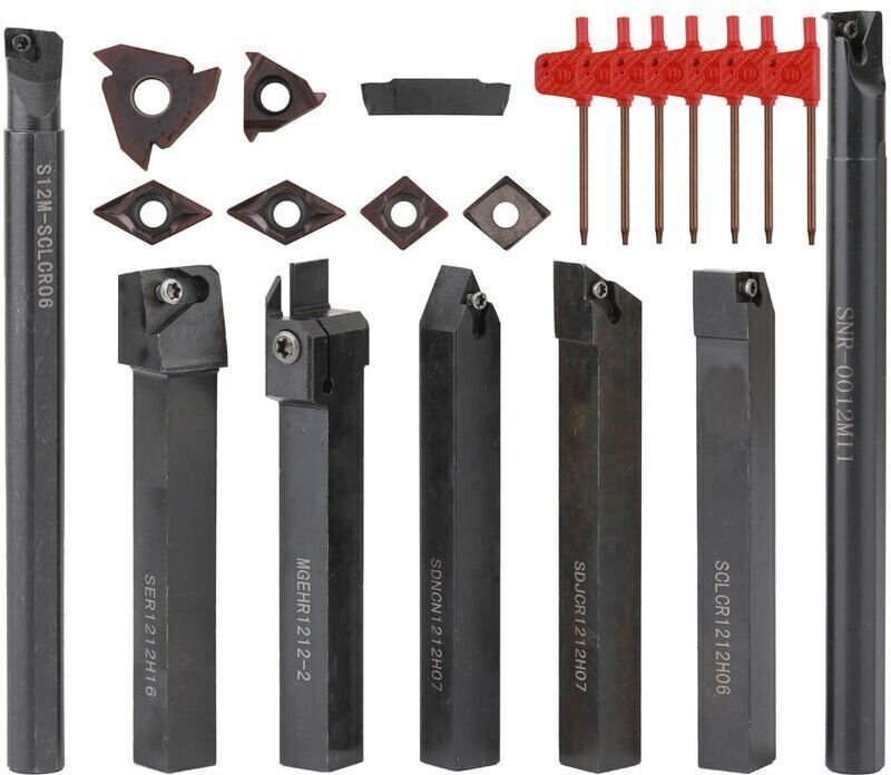 12-mm-Drehwerkzeughalter, Bohrstange mit Schraubenschlüssel für Einsätze