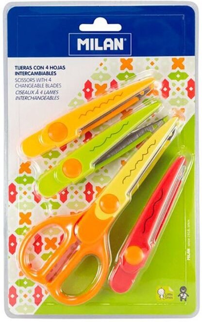 Blister mit Zick-Zack-Schere mit 4 austauschbaren Klingen, 16 cm, Mailand