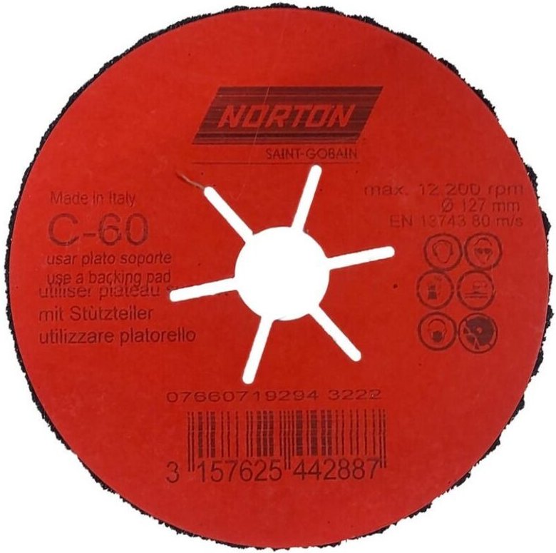 Halbflexible Scheibe Norton Cp Flex 127mm P.60 - P8 Cp127 60