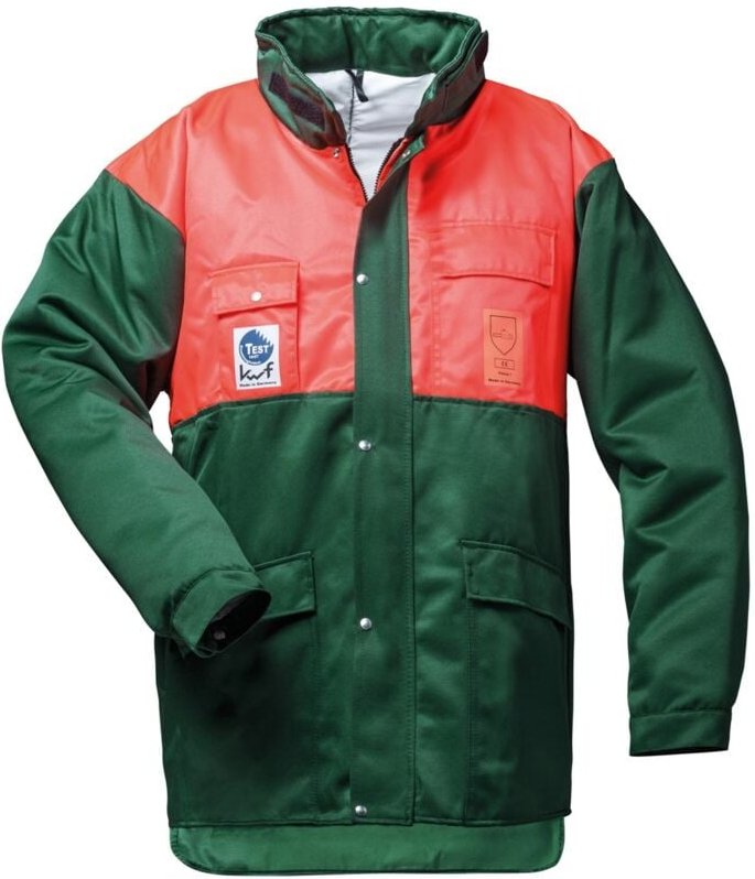 Feldtmann Schnittschutzjacke Buche Gr. m grün/rot