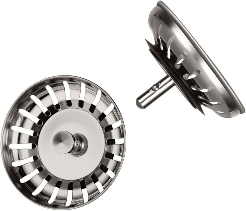 Küchenspülenfilter 80 mm, 2 Stück Küchenspülenstöpsel mit 2 Abflusshaarfängern, verdickter Universal-Spülbeckenfilter au...