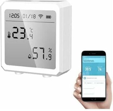 Intelligentes WiFi-Thermometer-Hygrometer + Bluetooth-Temperatur- und Luftfeuchtigkeitssensor mit Hintergrundbeleuchtung...
