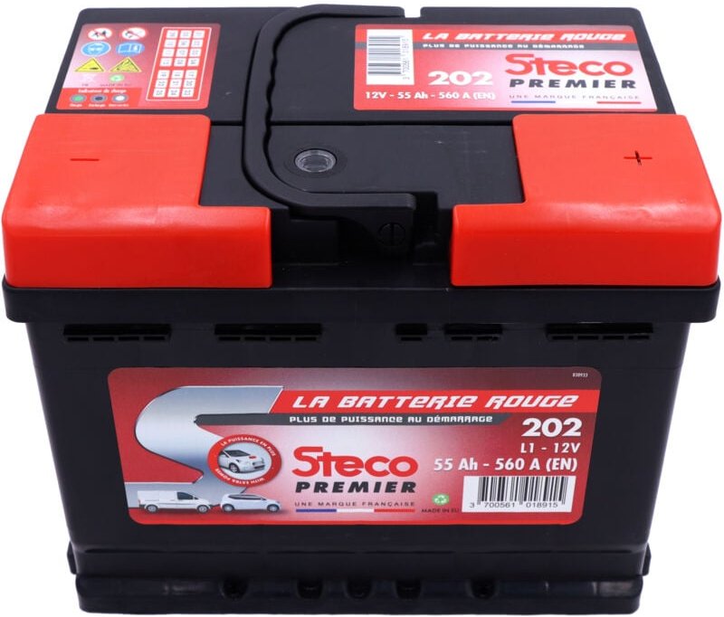 Batterie 12V 55Ah 560A 207x175x190 mm steco premier stecopower - 202