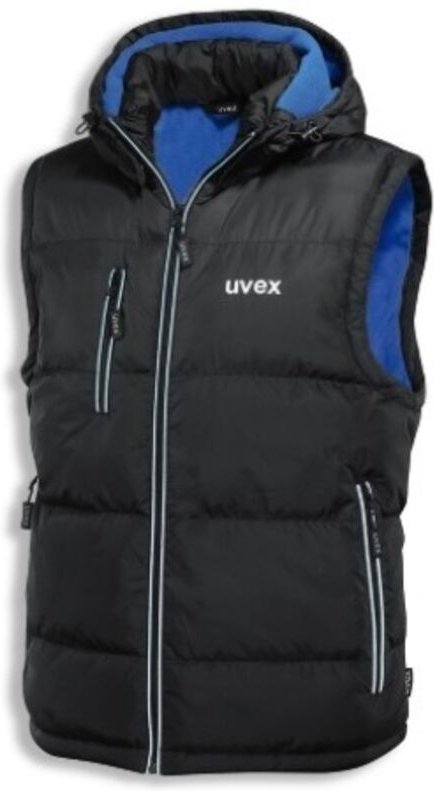 Uvex - Thermo Steppweste, schwarz / blau, Unisex-Größe: m