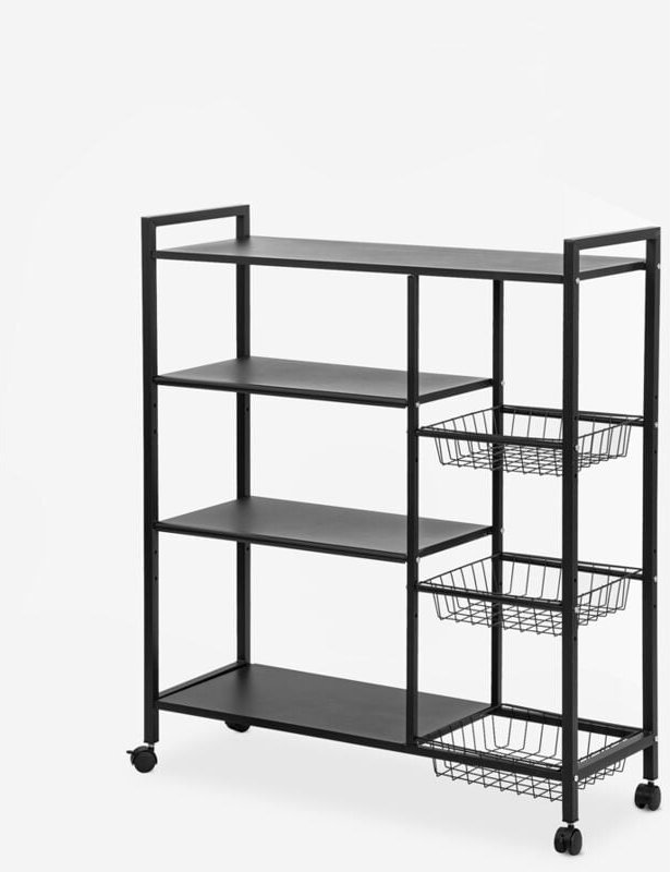 Küchenobstwagen mit Rädern 4 Ablagen 90x32x108cm Faris Plus