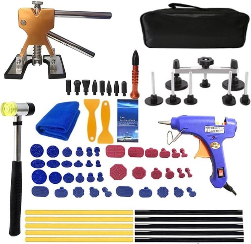 Dellen Reparatur Ausbeulwerkzeug, Car Paintless Dent Removal Kit, DIY Golden Lifter für Fahrzeug Dellen/Hagel Schaden En...