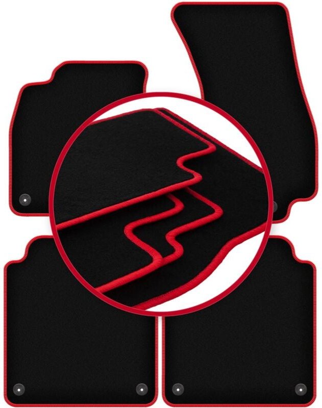 CARLUX-RED Autofußmatten für: Audi A8 D5 LANG (2017-2022)