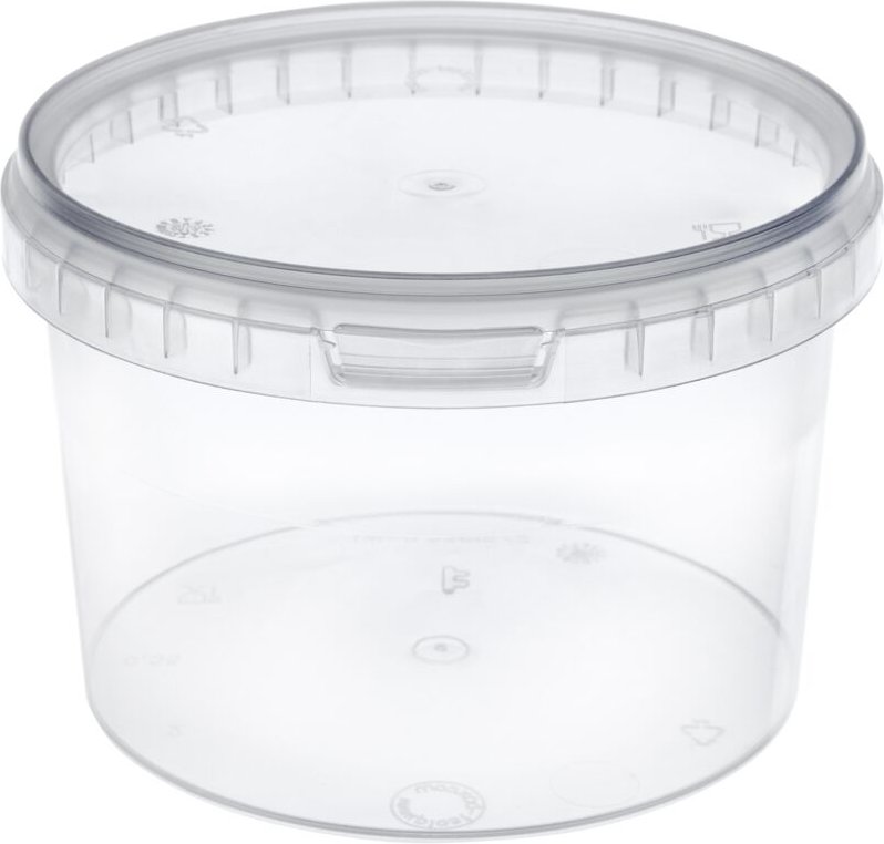 Thumbnail - Garronda Eimer mit Deckel 0,5 L für die Lagerung von Lebensmittel- und Chemischen Produkten 10 Stück Transparent GD-0072