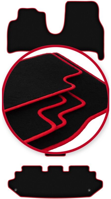 CARLUX-RED Auto-Fußmatten für: Citroen C8 7-Sitzer (2002-2014)