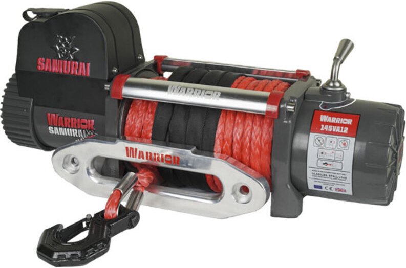 Elektrische Seilwinde Warrior Samurai 14500 6,5 t 12 v Kunststoffseil wasserdicht nach IP68